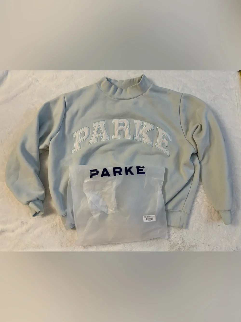 Parke Bridal Varsity Mockneck - Pale Blue + White L/XL - Picture 9 of 9